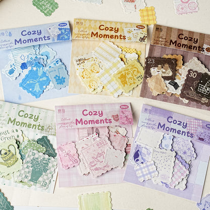 [2603-011] White Kraft Embossed Stamp Stickers 6 Styles