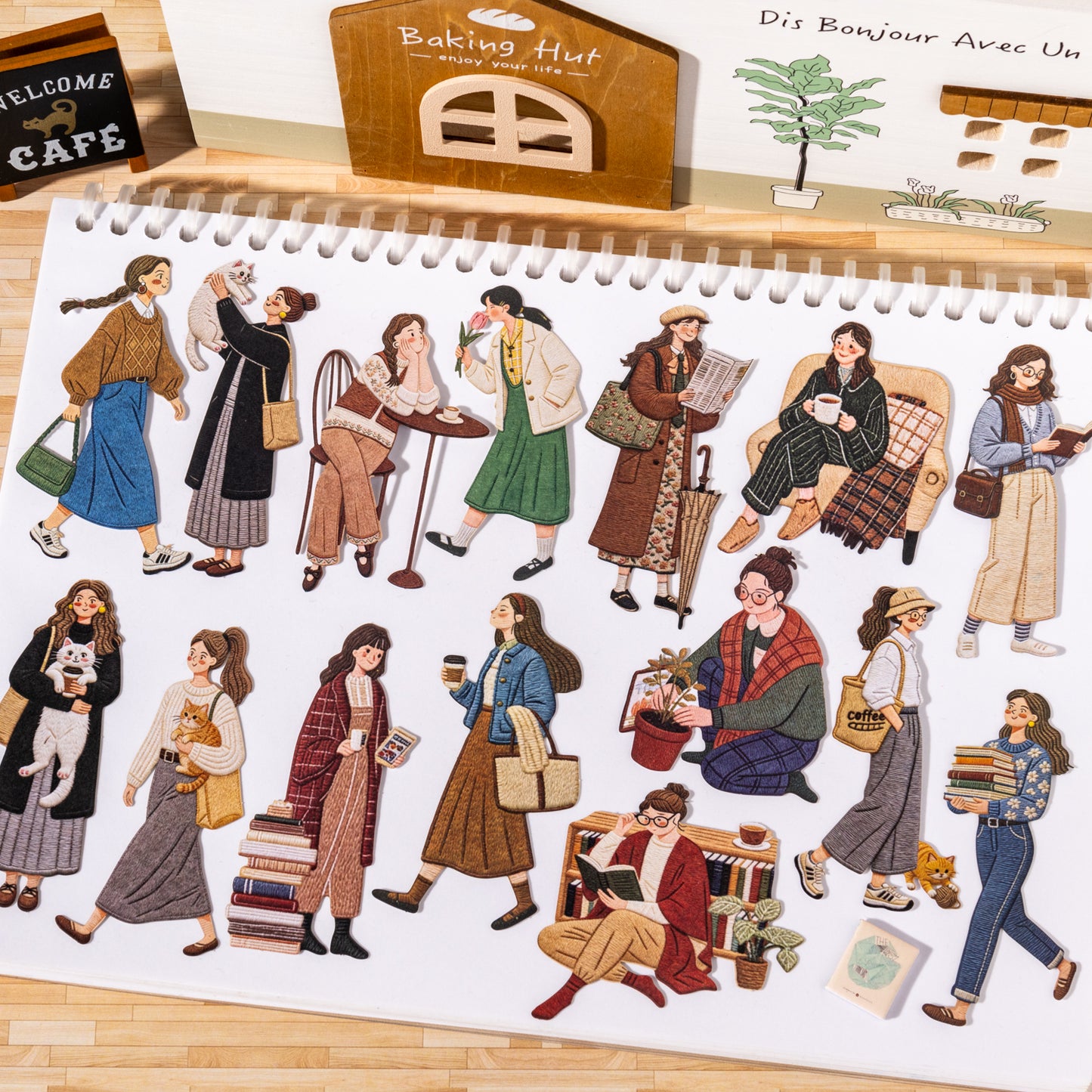 [2603-029] Character Die Cut Stickers No White Border 6 Styles