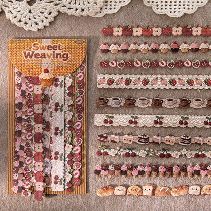 [2602-009] Vintage Fabric Strip Stickers 6 Styles