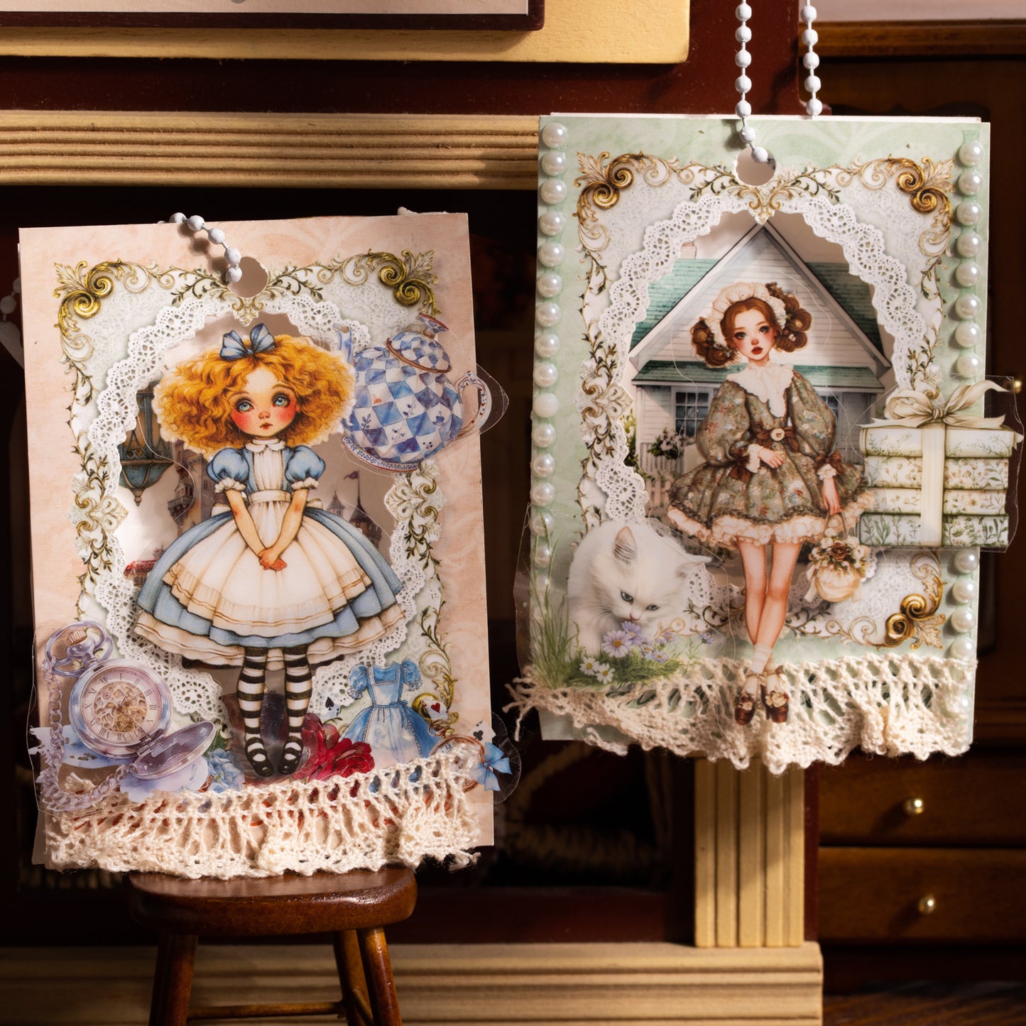 [2603-138] Vintage Girl PET Sticker Pack 4 Styles
