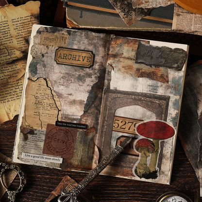 [2603-014] Vintage Ephemera Background Paper 10 Sheets 6 Styles