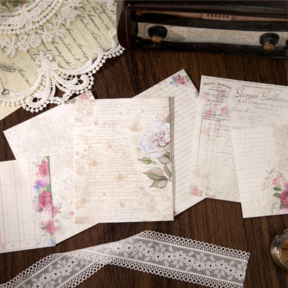 [2601-202] Vintage Floral Letter Envelope Paper Set 6 Styles