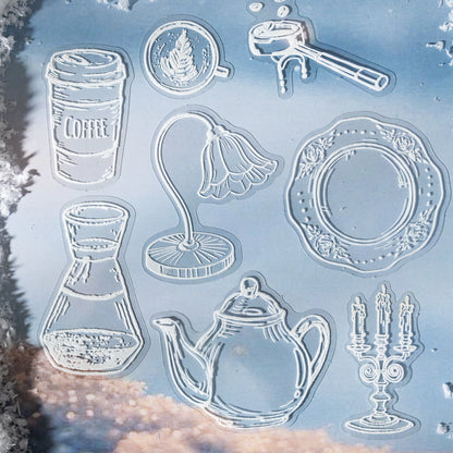 [2601-132] Snowy Creations Puffy PET Stickers – Vintage Objects Collection (6 Designs)