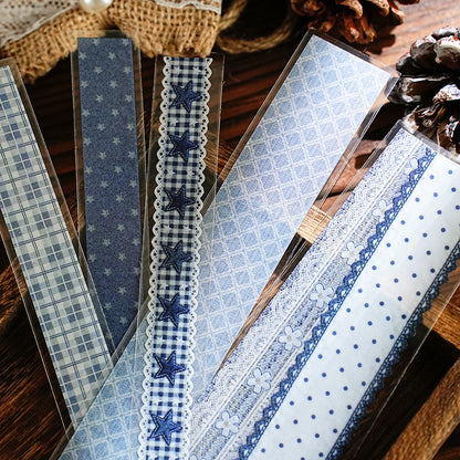 [2601-122] Handcrafted Lace Border Stickers – Vintage Fabric Trim Set (6 Designs)
