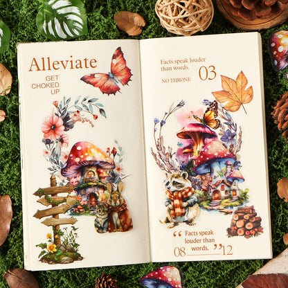 [2601-200] Dark Enchantment Mushroom House Story PET Stickers