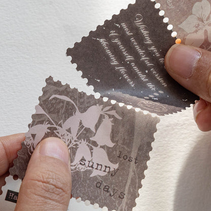 [2602-005] Vintage Stamp Style Journal Stickers 4 Styles