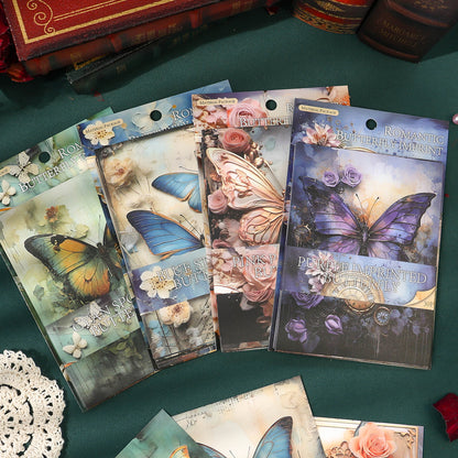 [2601-232] Romantic Butterfly Imprint Series Vintage Journal Background Paper Collage Decoration 4 Styles