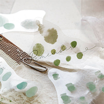 [2602-016] Watercolor PET White Ink Stickers Pack 4 Styles