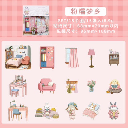 [2603-111] Cute Animal PET Sticker Pack 4 Styles