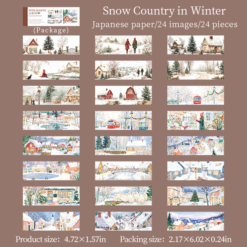 [2603-082] Seasonal Travel Landscape Journal Collage Sticker Book 4 Styles