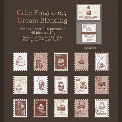 [2601-135] Vintage Tea & Café Stickers – Cozy Bakery Journaling Set (6 Designs)