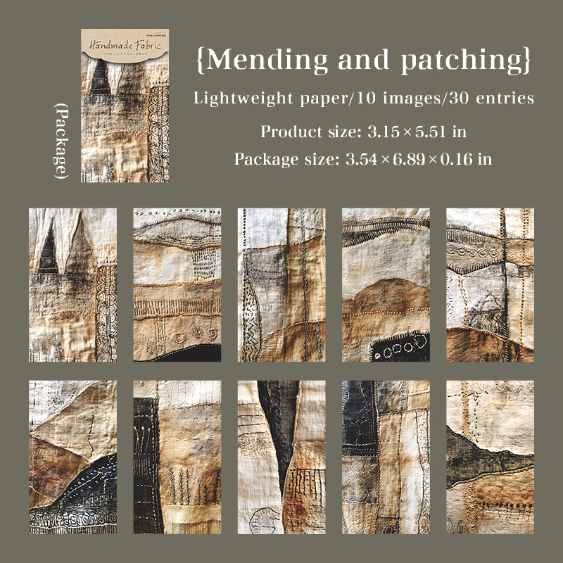 [2603-098] Fabric Texture Journal Collage Paper 6 Styles