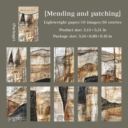[2603-098] Fabric Texture Journal Collage Paper 6 Styles
