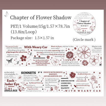 [2603-073] Vintage Poetry Text Collage Tape 6 Styles