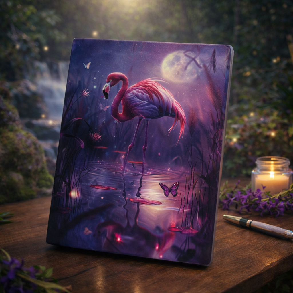 [NB-26-001] Moonlit Flamingo Fantasy Art Journal