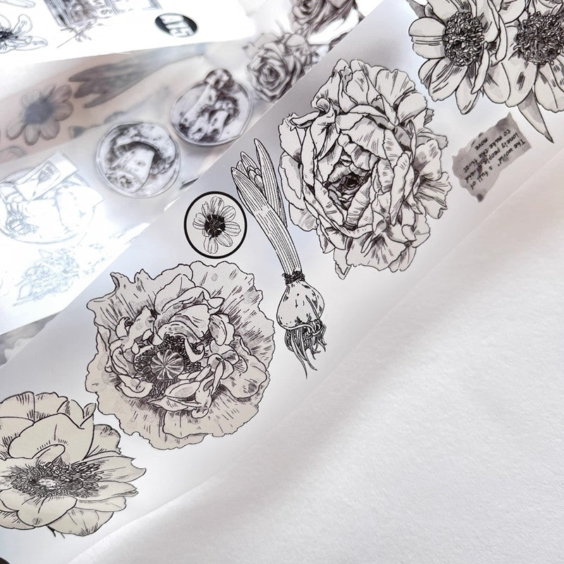 3075 A15 Old Times | Decorative Washi & PET Matte Tape for Journaling