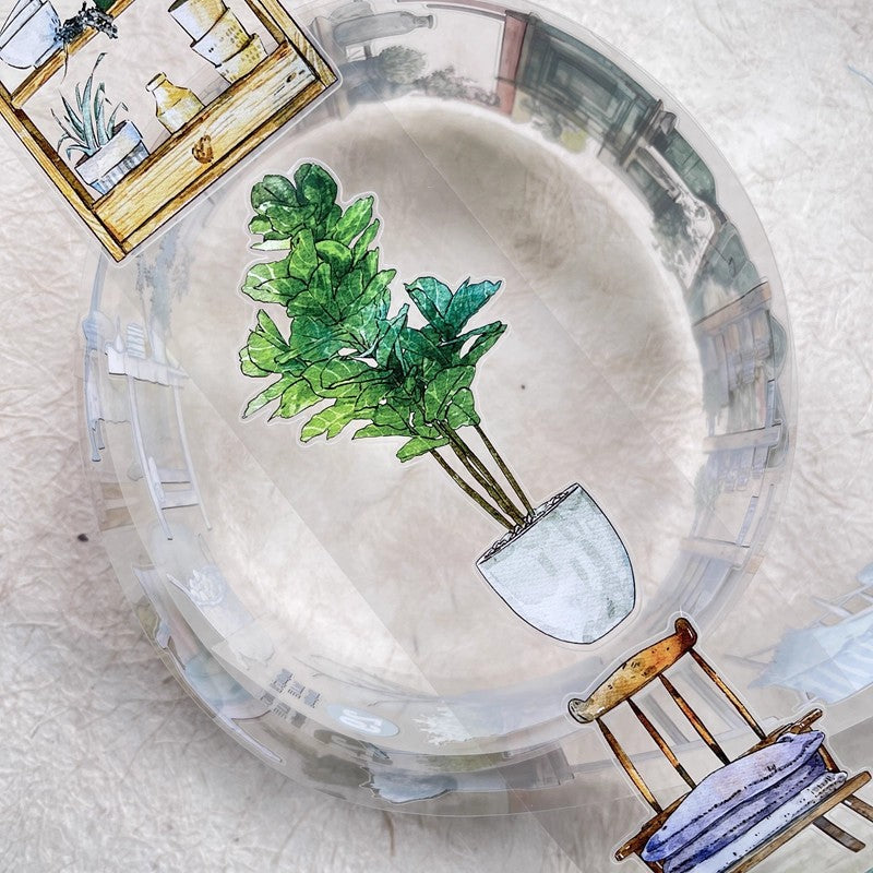 3078  29 Home | Hand-Drawn Furniture Washi Tape & Sticker for Journaling