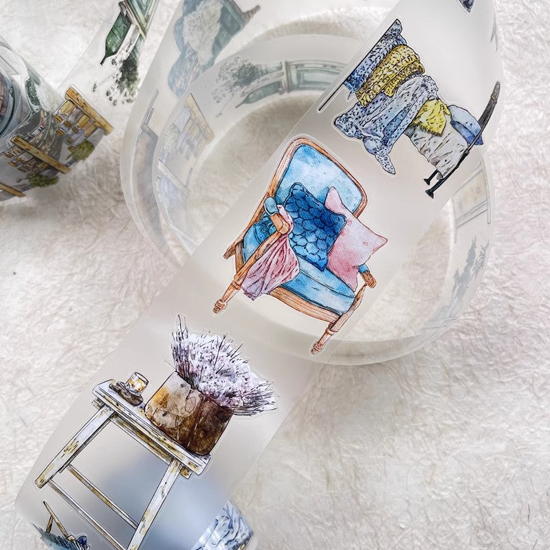 3078  29 Home | Hand-Drawn Furniture Washi Tape & Sticker for Journaling