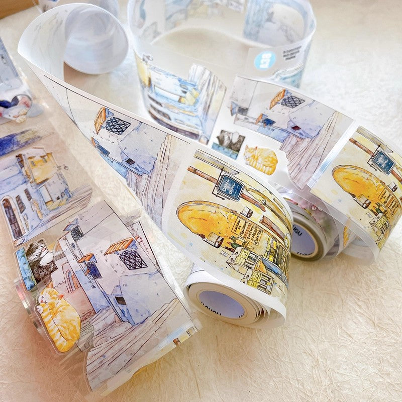 3065 A38 Corner | Original PET Matte Washi Tape Die-Cut for Journaling