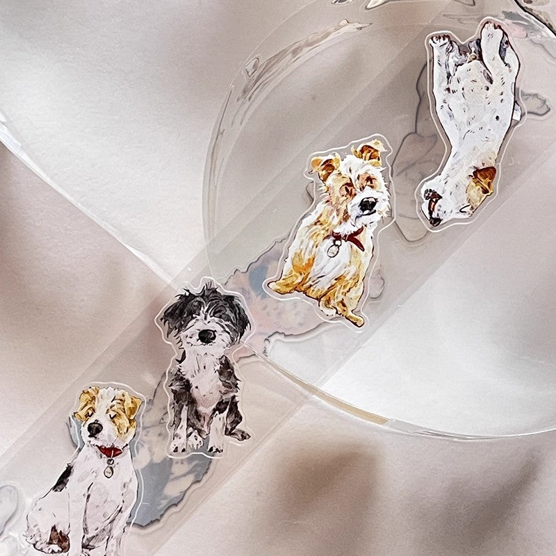 3068 A28 Prosperity | Hand-Drawn PET & Washi Die-Cut Tape, Versatile Journal Supply