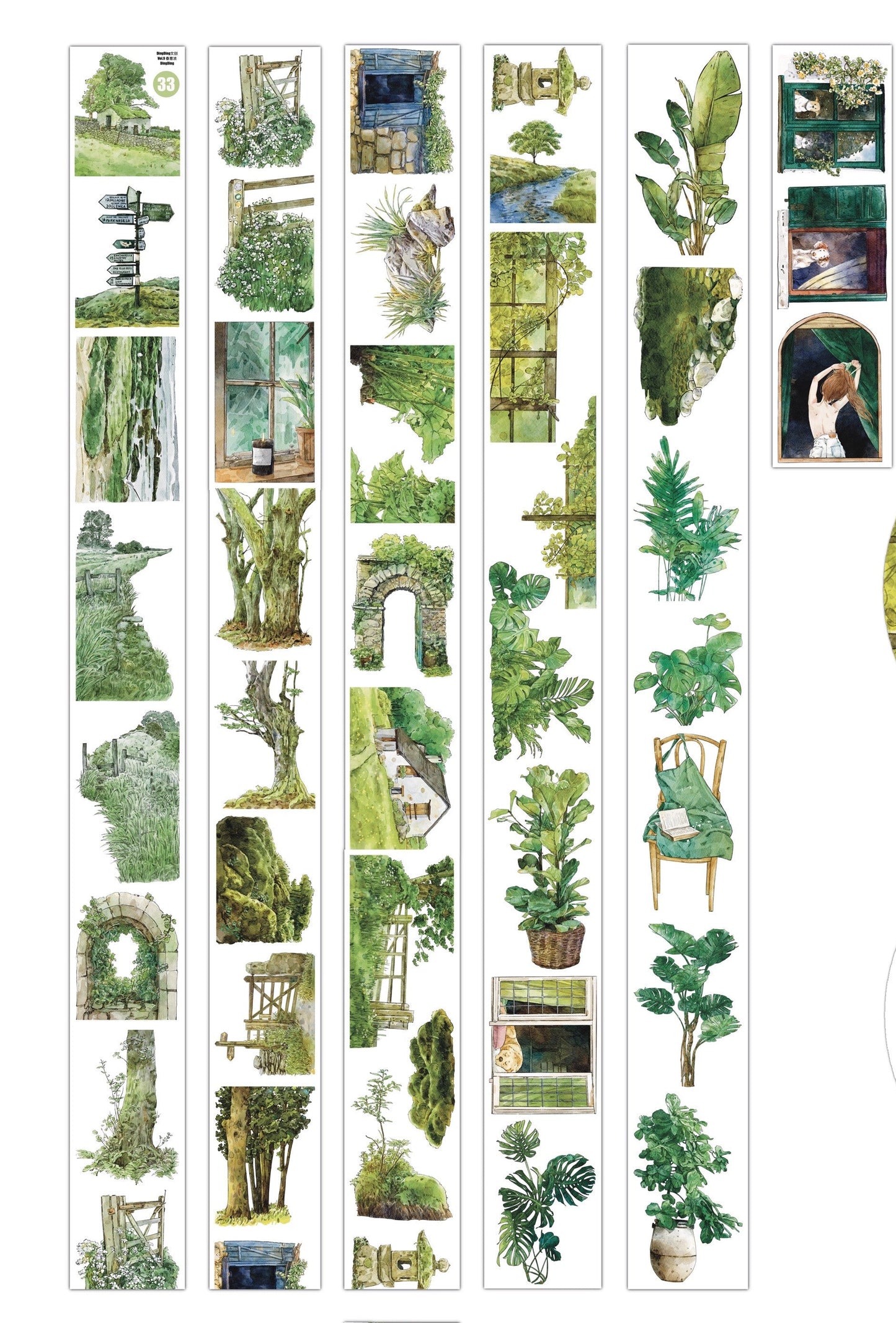 3080 33# Spring Bliss | Decorative PET & Washi Tape, Spring Scenery Journal Supply