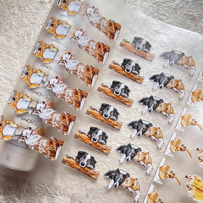 3068 A28 Prosperity | Hand-Drawn PET & Washi Die-Cut Tape, Versatile Journal Supply