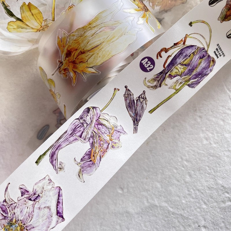 3072 A32 Colorful | Original Hand-Drawn PET Washi Tape Die-Cut for Journaling