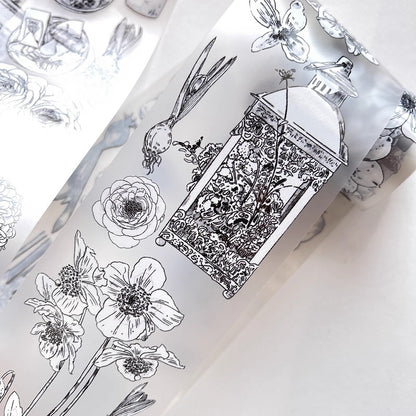 3075 A15 Old Times | Decorative Washi & PET Matte Tape for Journaling