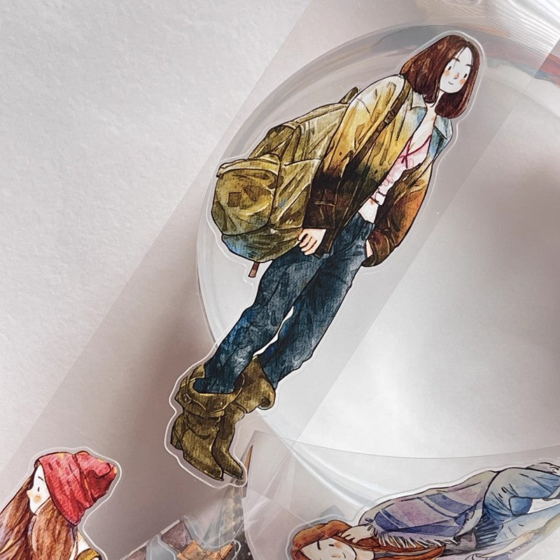 3067 A27 Drifter | Original Character Hand-Drawn PET Washi Tape Die-Cut for Journaling