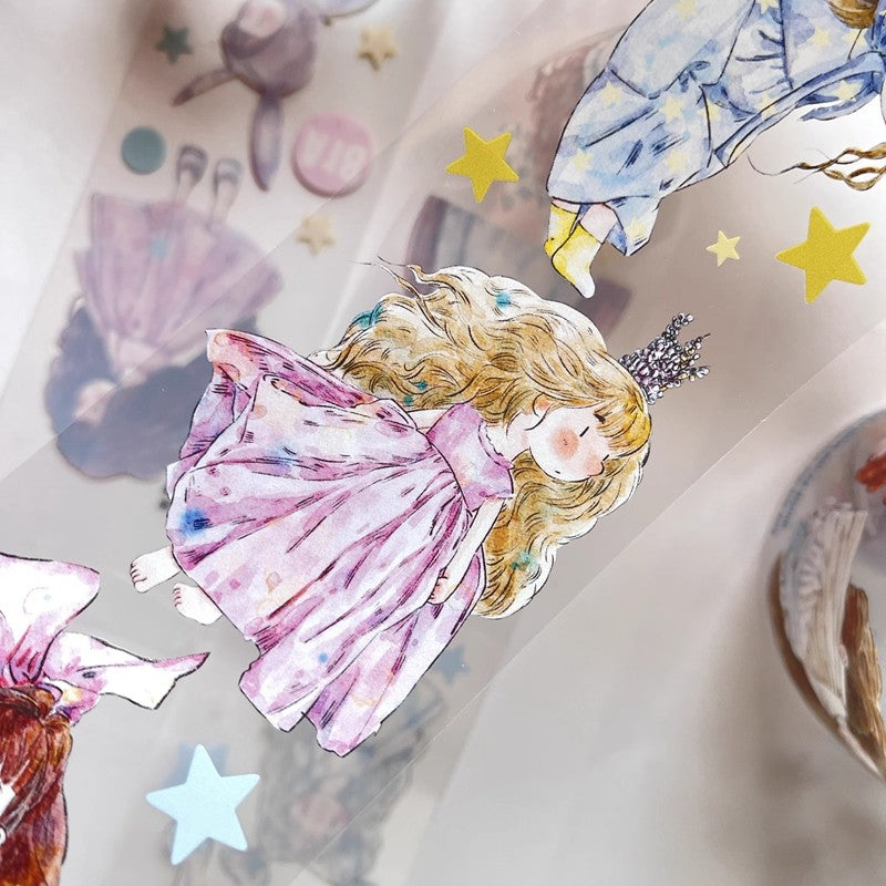 3074 A18 Little Girl | Original Character Cartoon Washi Tape, Journal Decoration