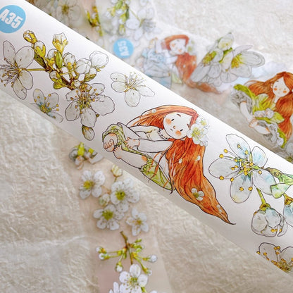 3063 A35 Pear Blossom White | Original PET Washi Tape Die-Cut for Journaling