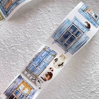 3071 A31 Inside & Out | Original Hand-Drawn PET Washi Tape Die-Cut for Journaling