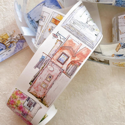 3065 A38 Corner | Original PET Matte Washi Tape Die-Cut for Journaling