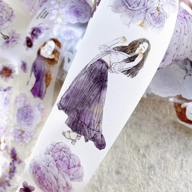 3066 A39 Twilight Purple | PET & Matte Washi Die-Cut Tape, Original Journal Supply