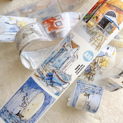 3065 A38 Corner | Original PET Matte Washi Tape Die-Cut for Journaling