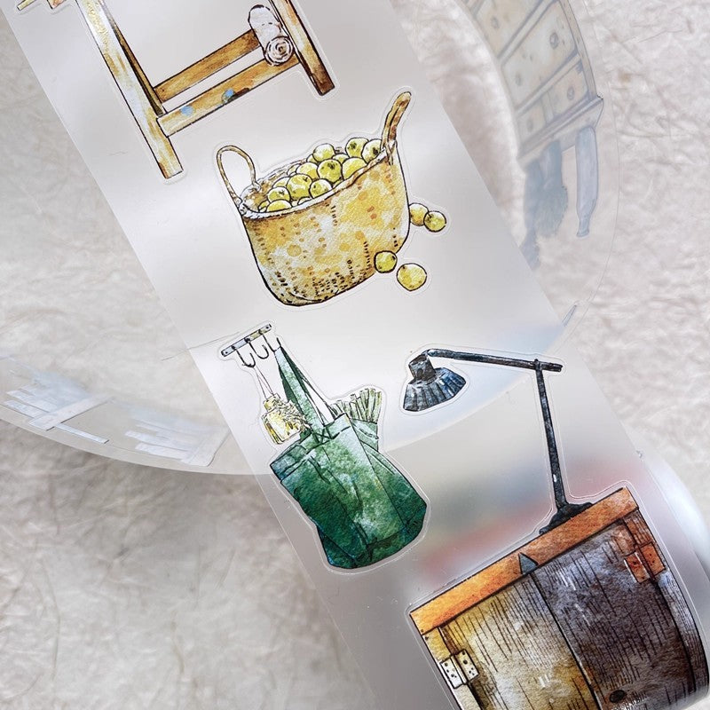 3078  29 Home | Hand-Drawn Furniture Washi Tape & Sticker for Journaling