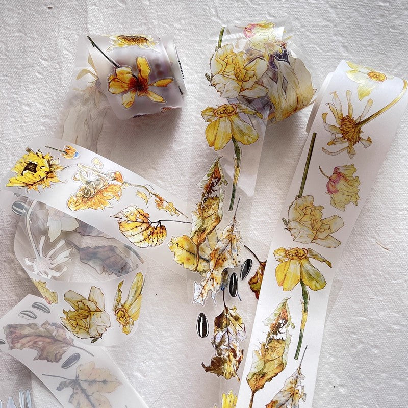 3072 A32 Colorful | Original Hand-Drawn PET Washi Tape Die-Cut for Journaling