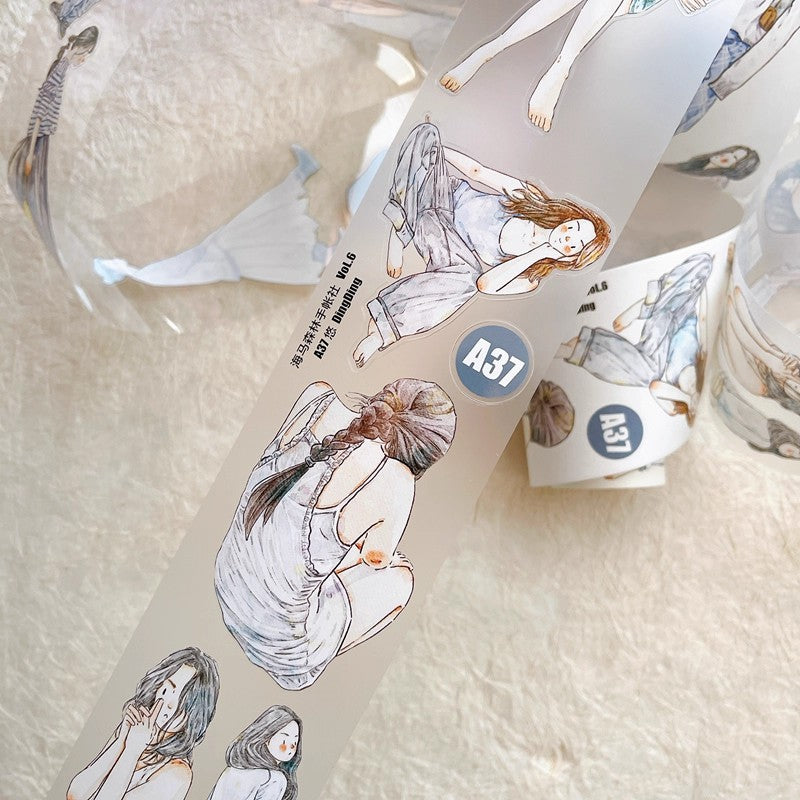 3062 Seahorse Forest Vol.6 A37 “Serenity” | Original Decorative Journal Tape, Washi & PET