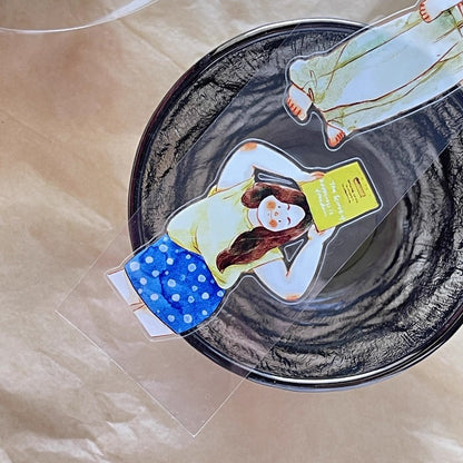 3070 A30 Leisure | Hand-Drawn Character PET & Washi Die-Cut Tape, Journal Decoration Supply