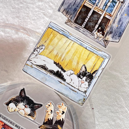 3071 A31 Inside & Out | Original Hand-Drawn PET Washi Tape Die-Cut for Journaling