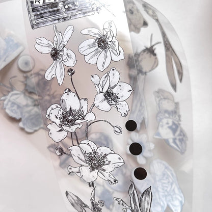 3075 A15 Old Times | Decorative Washi & PET Matte Tape for Journaling