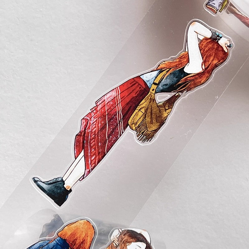 3067 A27 Drifter | Original Character Hand-Drawn PET Washi Tape Die-Cut for Journaling