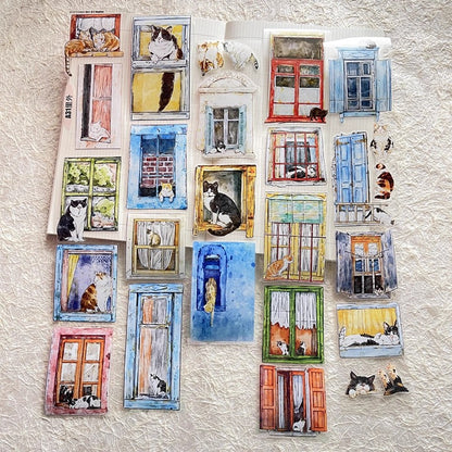 3071 A31 Inside & Out | Original Hand-Drawn PET Washi Tape Die-Cut for Journaling