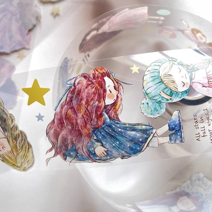 3074 A18 Little Girl | Original Character Cartoon Washi Tape, Journal Decoration