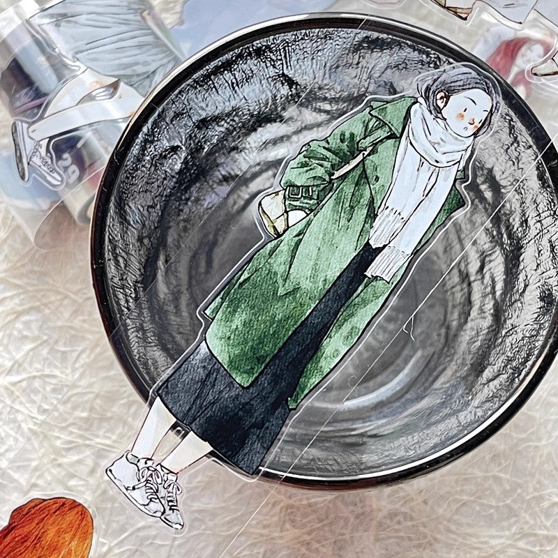 3069 A29 Stroll | Original Character Hand-Drawn PET Washi Tape Die-Cut for Journaling