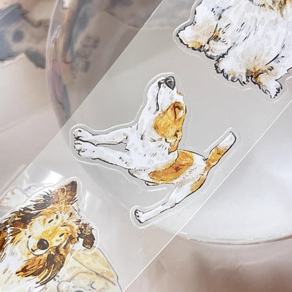 3068 A28 Prosperity | Hand-Drawn PET & Washi Die-Cut Tape, Versatile Journal Supply