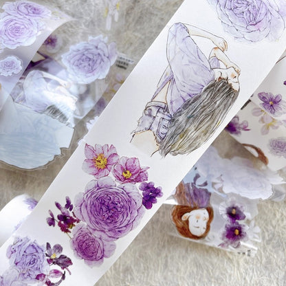 3066 A39 Twilight Purple | PET & Matte Washi Die-Cut Tape, Original Journal Supply