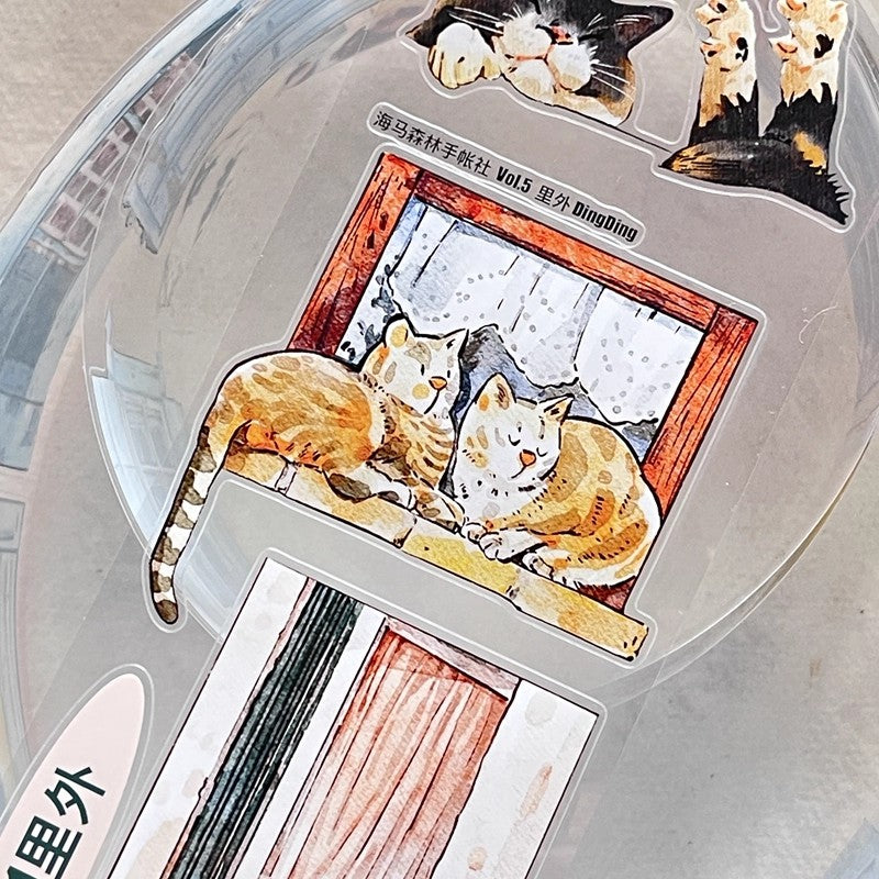 3071 A31 Inside & Out | Original Hand-Drawn PET Washi Tape Die-Cut for Journaling