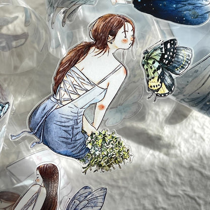 3079 21# Phantom | Hand-Drawn Character PET & Washi Tape for Scrapbooking & Journaling