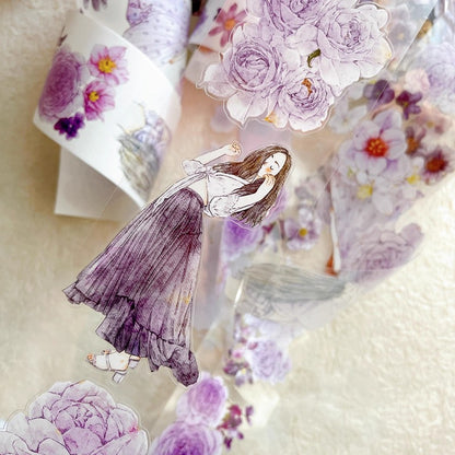 3066 A39 Twilight Purple | PET & Matte Washi Die-Cut Tape, Original Journal Supply